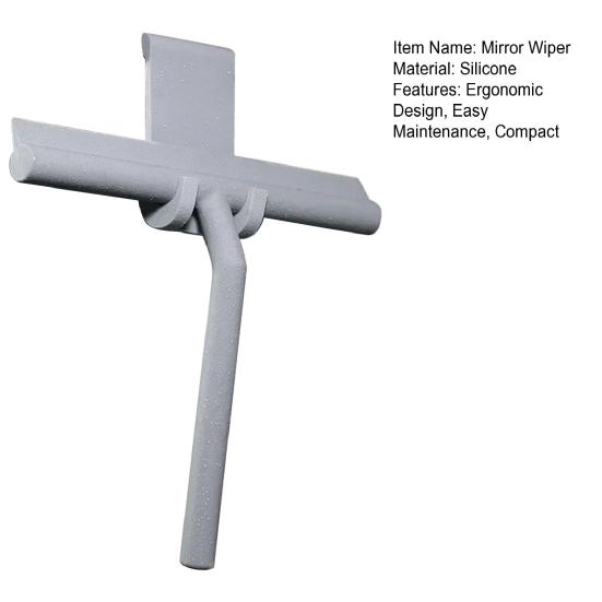 Single-sided Wiper Ergonomic Design No Installation Glass Shower Squeegee Scratch-Resistant Silicone Bathroom Mirror Wiper