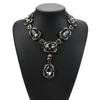 Exaggerated Jewelry Alloy Glass Crystal Collarbone Chain Temperament Popular Gemstone Water Drop Necklace