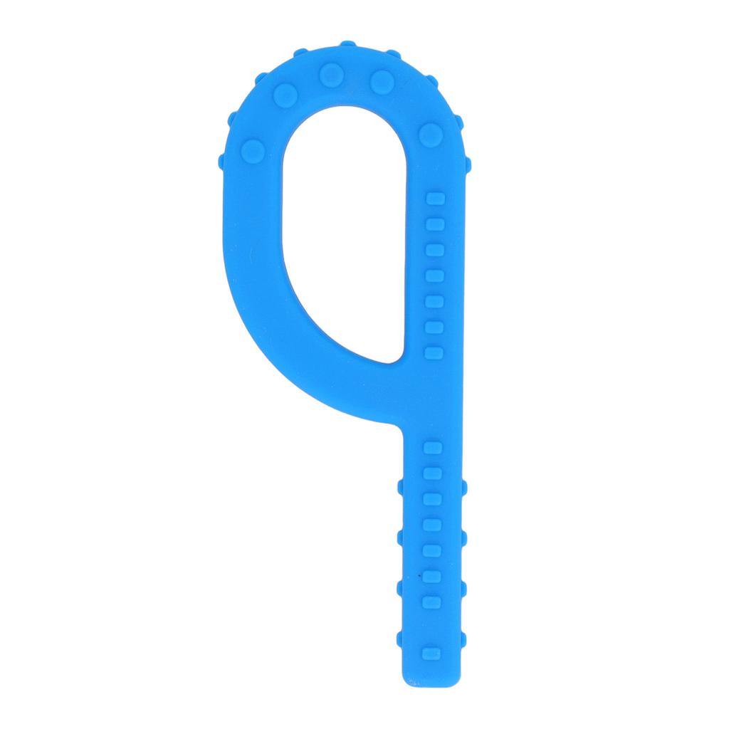 Oral Motor Chew Tool P Shape Silicone Autistic Children Chewers Sensory Hand Held Toy Blue