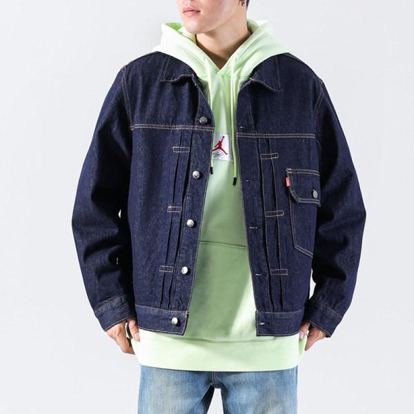 Heavy Industry Washed Denim Jacket Men'S American Retro Tooling Loose Large Size Light Luxury Trendy Jacket