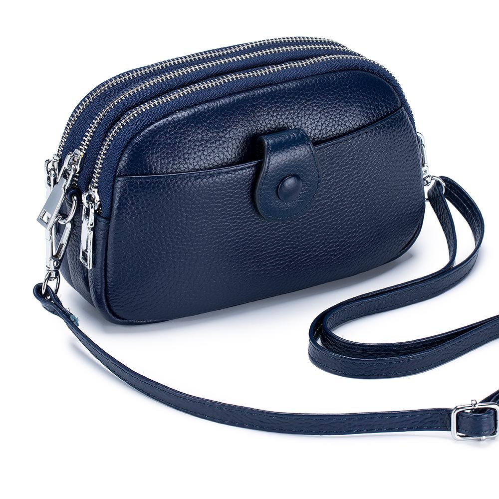 Women's Genuine Leather Mini Crossbody Bag - Large Capacity, Fashionable Phone & Mommy Bag