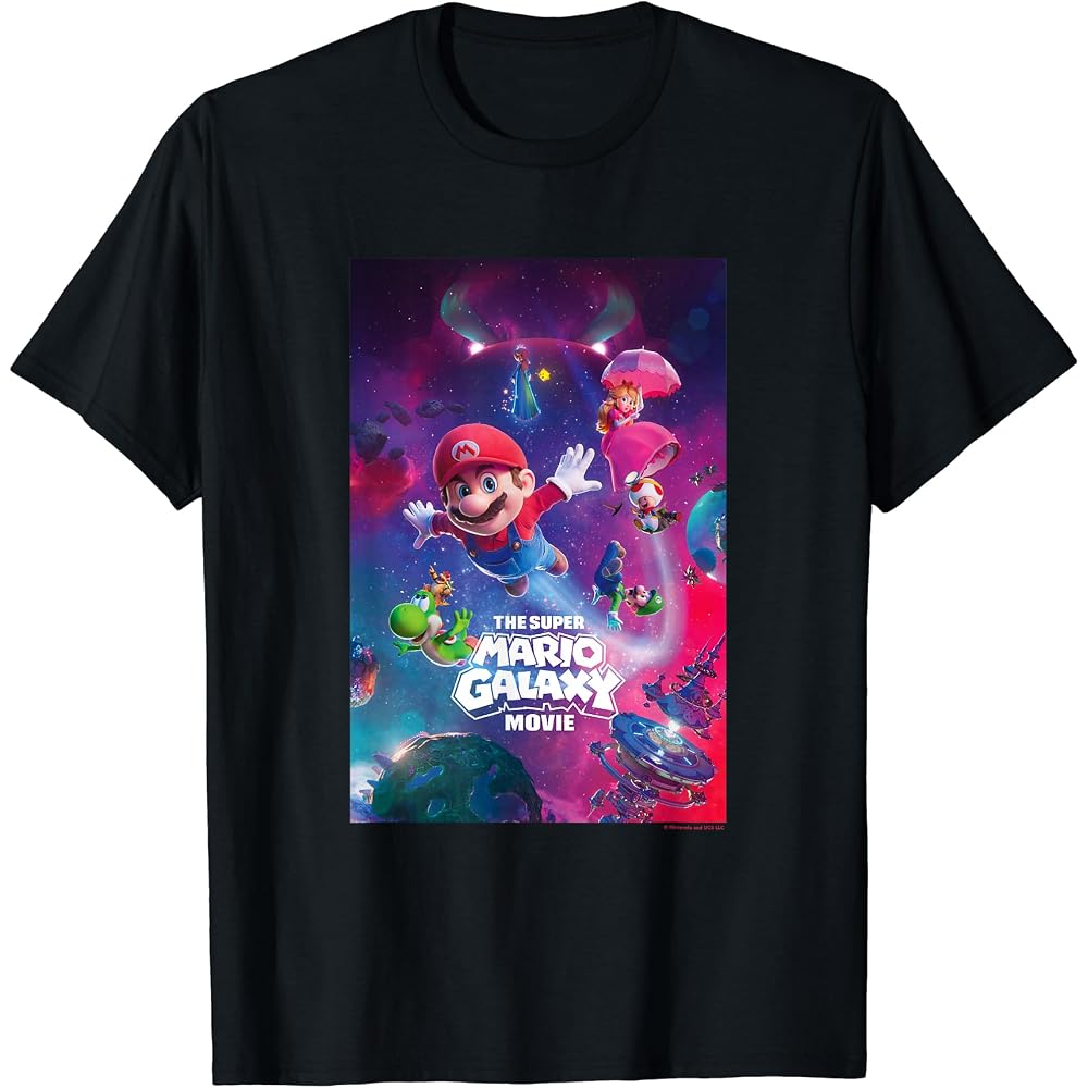 Super Mario Galaxy Movie Epic Cosmic Adventure T-shirt
