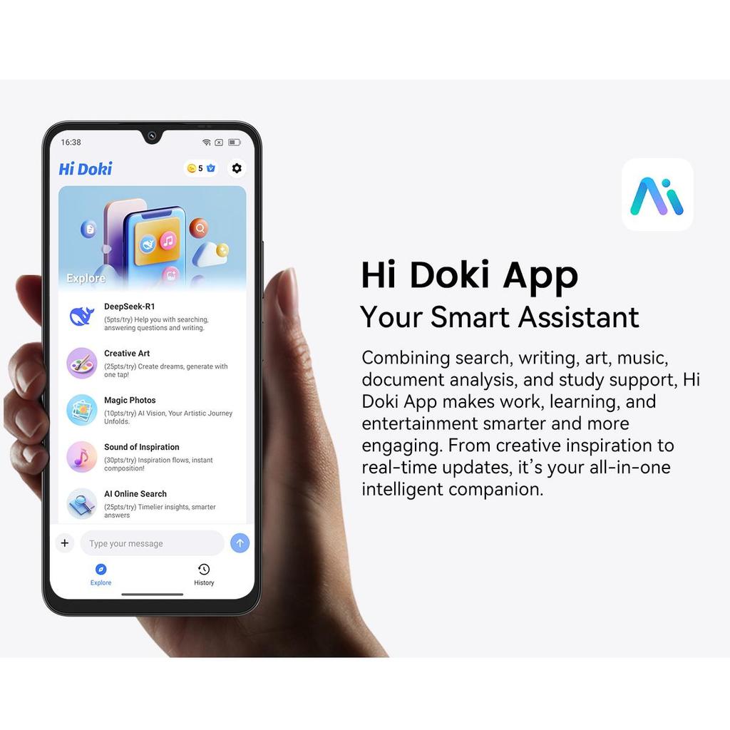 Blackview WAVE 9C  Android 15 6.56-inch HD+ Display Octa-core Unisoc Tiger T603 4GB/8GB RAM 64/128GB ROM Smartphone