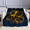 1PC Golden Octopus Decorative Art Print Blanket Flannel Material Soft Warm for All Seasons Home Outdoor Camping Picnics RV