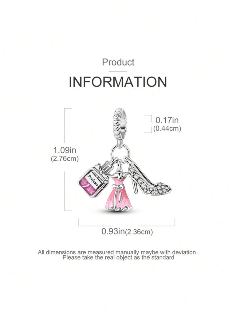 Charms Plata Jupes Femmes Sacs à Talons Hauts Perles Plaqué Cuivre Ajustement Charms Bracelet Original Pour Fabrication de Bijoux Charme DIY