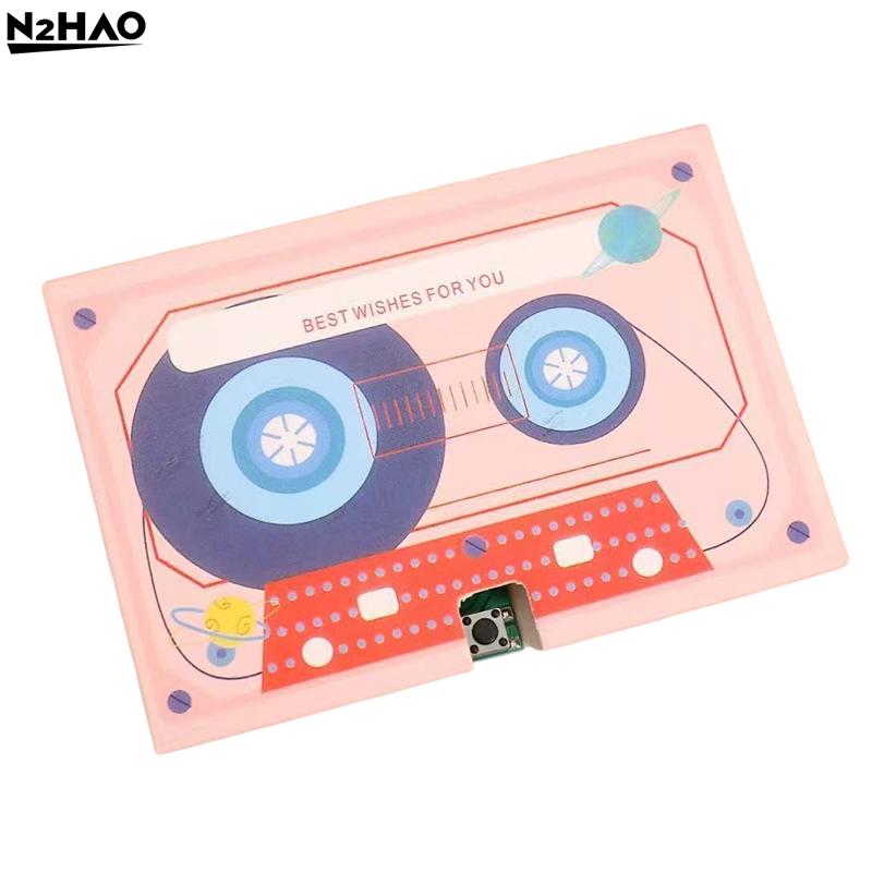 Scheda Voce Registrabile Nastro Cartolina di Auguri Registrabile 60 Secondi DIY Registrazione MusicCard San Valentino Anniversario Regalo di Compleanno