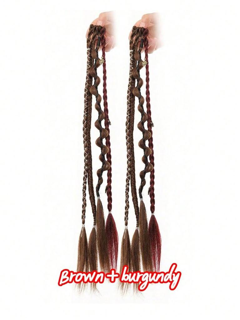 2Pcs Long Braid Hairpiece Clip In Hair Extensions