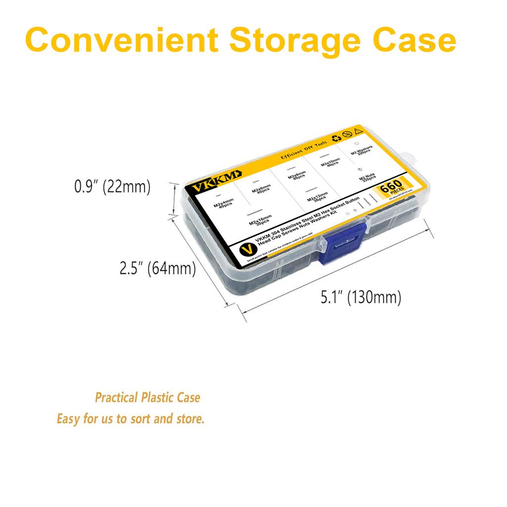 660Pcs metric half round head hexagon socket screw and nut set combination