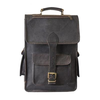 Men's Black Vintage Leather Day Pack Backpack Rucksack Laptop Travel Bag