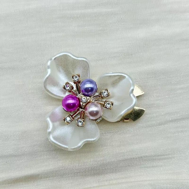 

Pearl Flower Button Cover Rhinestone Embellished Clips Detachable Cufflinks Button Cover For Women Dress Shirts Crafting Diy A3