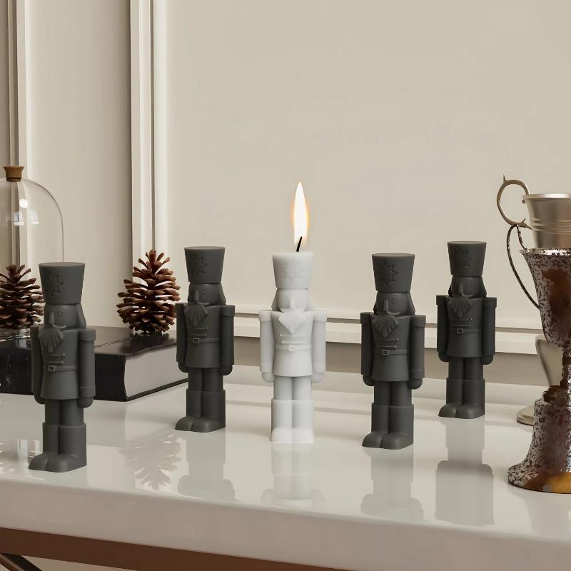 Nutcracker King Soldier Silicone Candle Molds DIY 3D Cartoon Human Dolls Ornament Plaster Mould Craft UV Epoxy Resin Mold