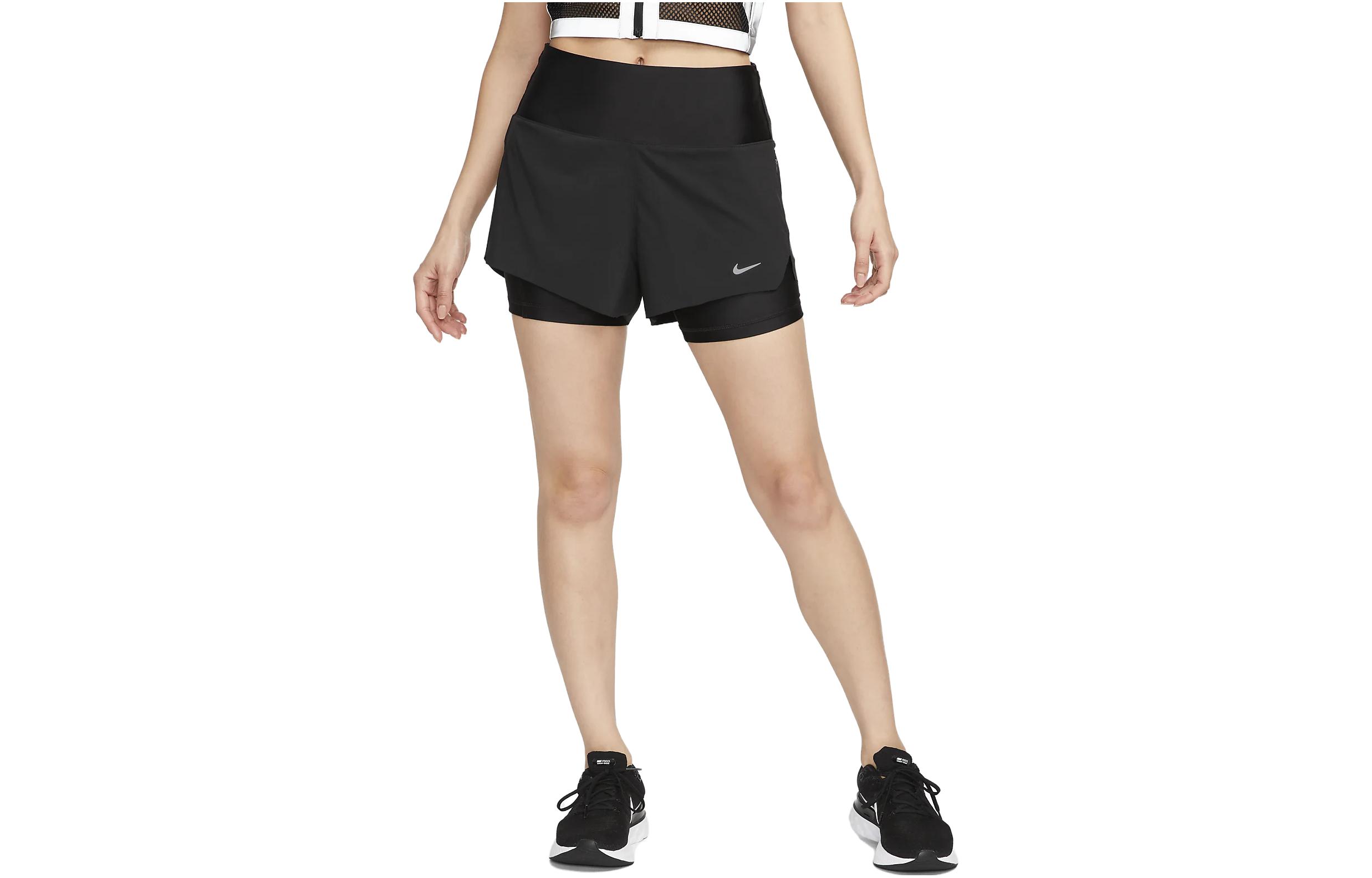 Nike Dri-FIT Swift Women s Mid-Rise 8cm Approx. 2-in-1 Running Shorts With Pockets Black DX1030-010 M