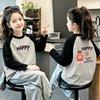 Korean Girls' Striped Cotton Long-Sleeve T-Shirt for Spring/Autumn - Medium & Large Children