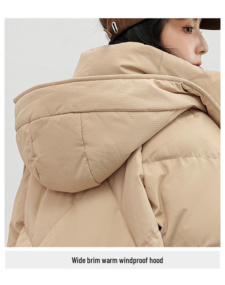 Graphene Maillard Women's Hooded Heated Mid-Length Winter Cotton Coat