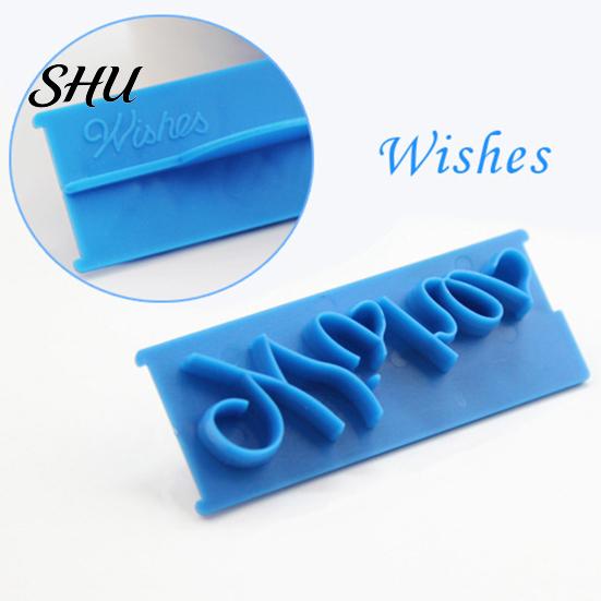 DIY 6Pcs/Set Fondant Mould Soft Non-stick Plastic Happy Best Wishes Birthday Cake Decoration Mold for Home Embosser