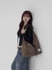 Atil Studio Leopard Denim Patch Pocket Hobo Shoulder Bag _Mocha