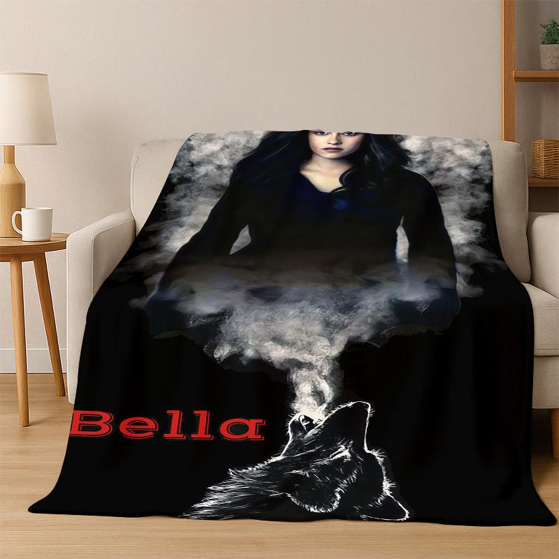 Twilight Saga Edward Bella Flannel Blanket Soft Warm Blanket Throw Blanket for Bedroom Living Room Bed Travel Picnic Gift Kid