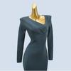 French Retro Design Long Overknee Sweater Dress Silm Slimming and Tight Hip Knitwear Dress Female Fall and Winter