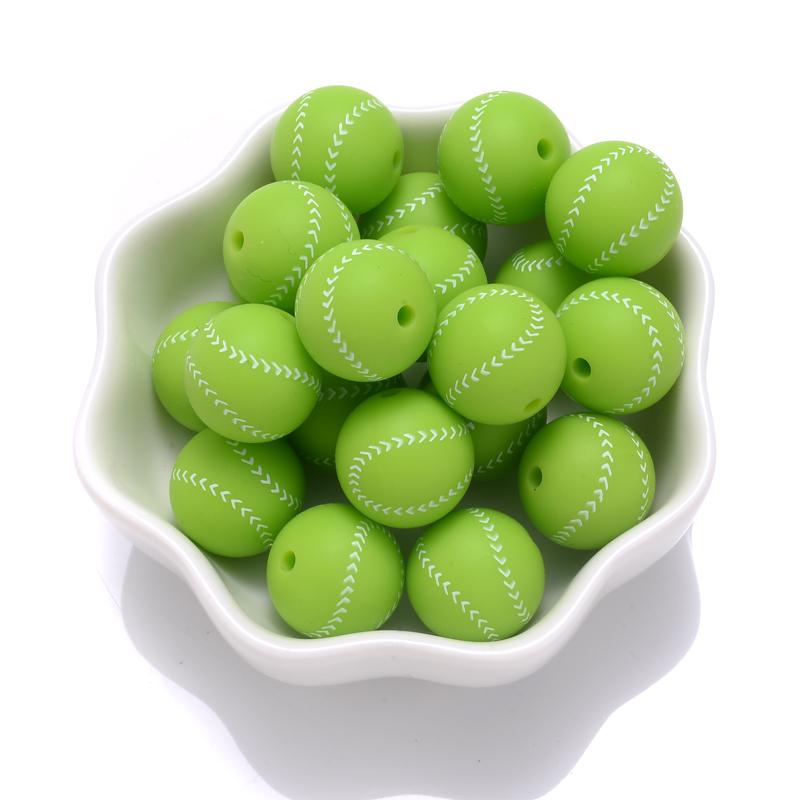 10Pcs 15mm Colorful Print Leopard Pattern Silicone Beads Ball Shape Teething Jewelry Beads For Teether Pacifier Chain Necklace