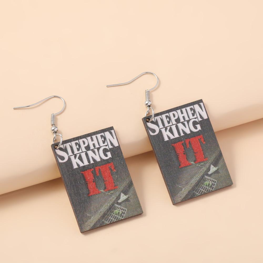 Fully Managed Environmentally Friendly Acrylic Earrings, Personalized Halloween Book-Shaped Earrings, Earrings.