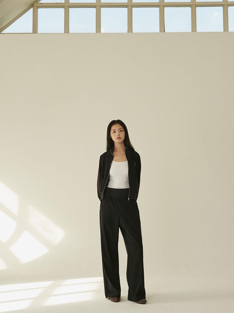 NOUVE Stretch Jersey Zip-Up Set - Black
