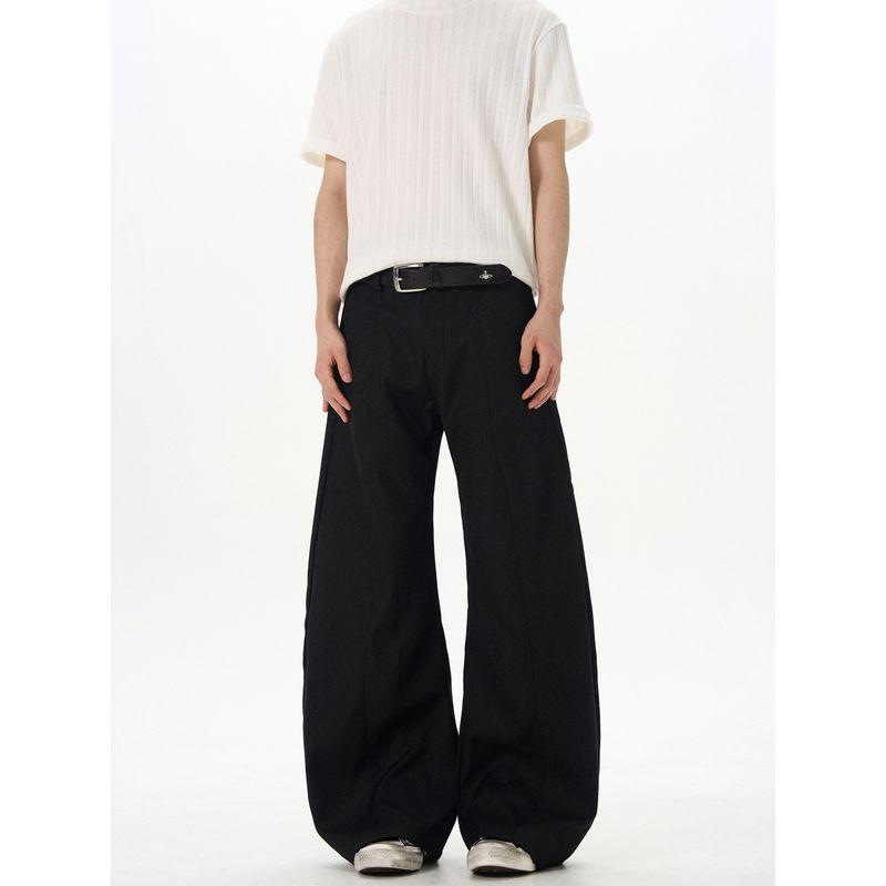 Design-Inspired American-Style Three-Dimensional Cut Curved Knife-Cut Casual Trousers for Men and Women, Loose Straight-Leg Long Pants for Commuting