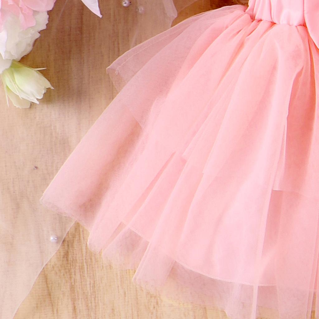 Summer New Girls' Outfit Infant Toddler Floral Strap Bow Mesh Skirt Two-Piece Set
