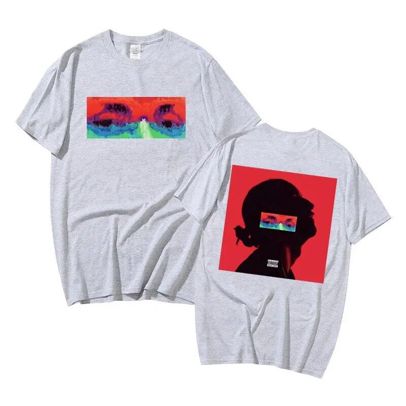 Lomepal Concert Jeannine Rapper Hip Hop Music Album Double Sided Print Tshirt Summer Unisex Women Fashion Oversized Black T-shirt