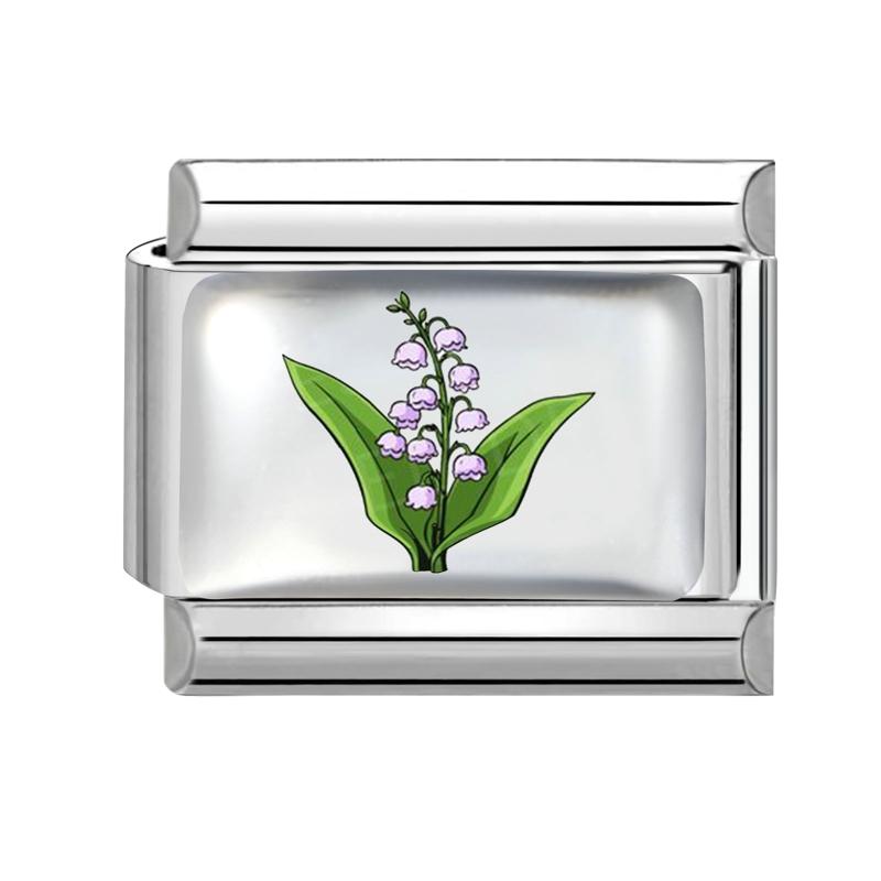 Fashion Violet Rose Daisy Sunflower Lavender Flowers Italian Beads Fit 9mm Stainless Steel Bracelet Making DIY Charm Jewelry