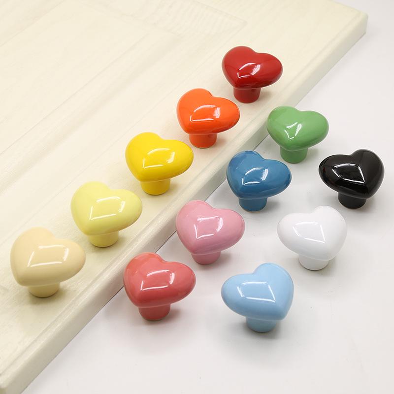 Heart-Shaped Ceramic Cabinet and Drawer Handle