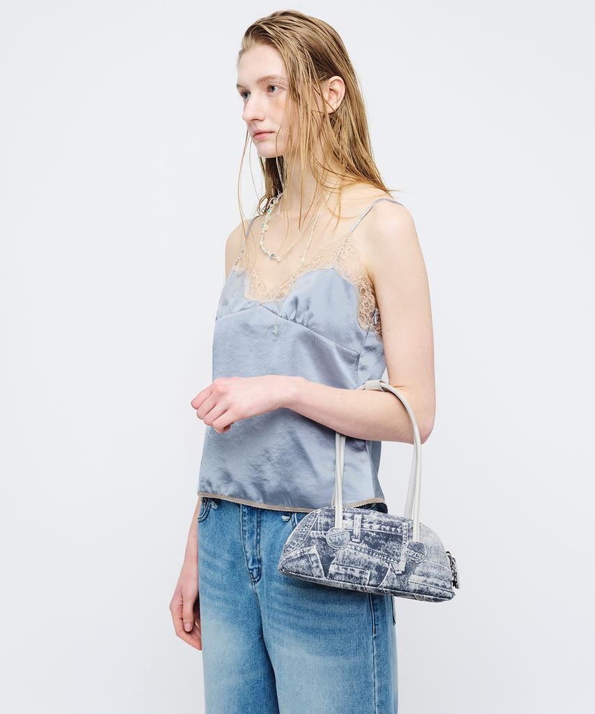 Margesherwood Bessette Shoulder_Light Gray Printed Suede+Crinkle