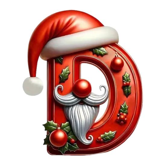26 Letters Christmas Ornaments Personalized Santa Claus Monogram Initial Letter Xmas Tree Pendant for Tree DIY Craft Home Decor