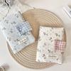 Sweet A6 Handmade Floral Print Jacket Book Cover Portable Ledger Notepad Diary Protective Case Book Storage Hanging Decoration