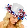 Patriotic Women s Fourth of July Sequin Top Hat with Stars and Stripes - Red White and Blue Party Accessory for Independence