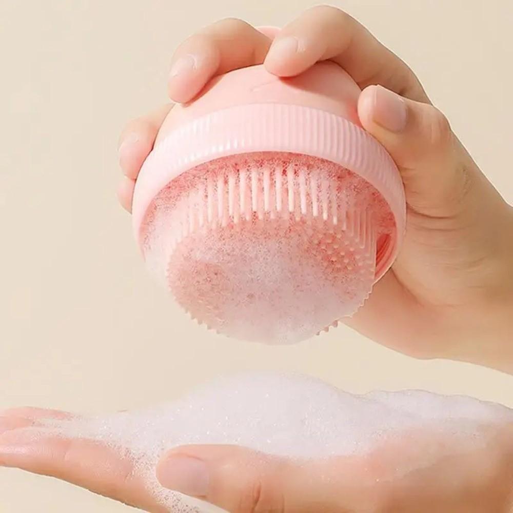 Scrubbing Function Cat Bath Brush Soft Bristles Can Hold Shower Gel Silicone Bath Brush Wet and Dry Use Hanging