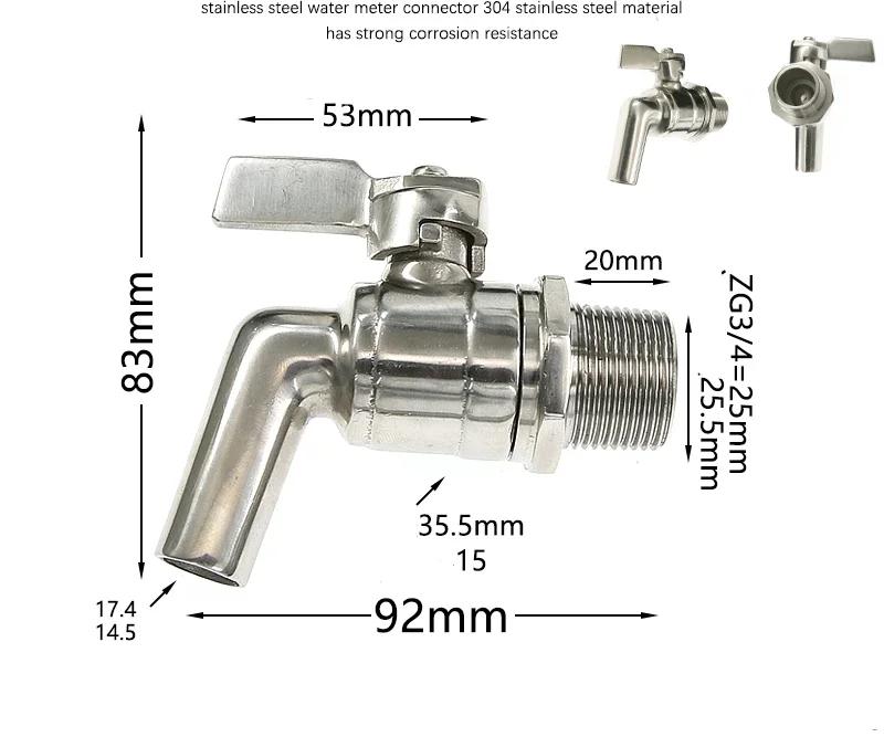 1/8 1/2 3/4 1 Inch 304 Roestvrij Staal Bierfust Kraan/rode Wijn Kraan/drankmachine Waterfilter Aftap