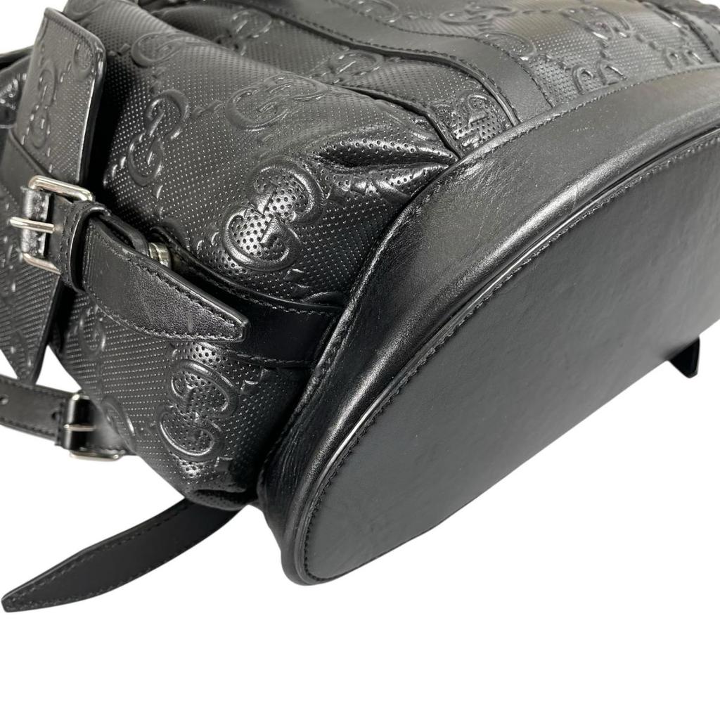 GUCCI Backpack GG emboss Backpack Â· Daypack leather black unisex 625770 Used