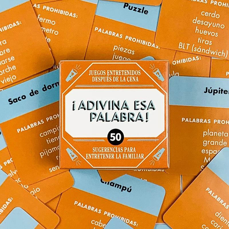 Španělské Mini Hrací Karty " Uhodni Slovo !" 50 kusů Karetní hra Rodinné setkání Karetní hra Kempování Hra"