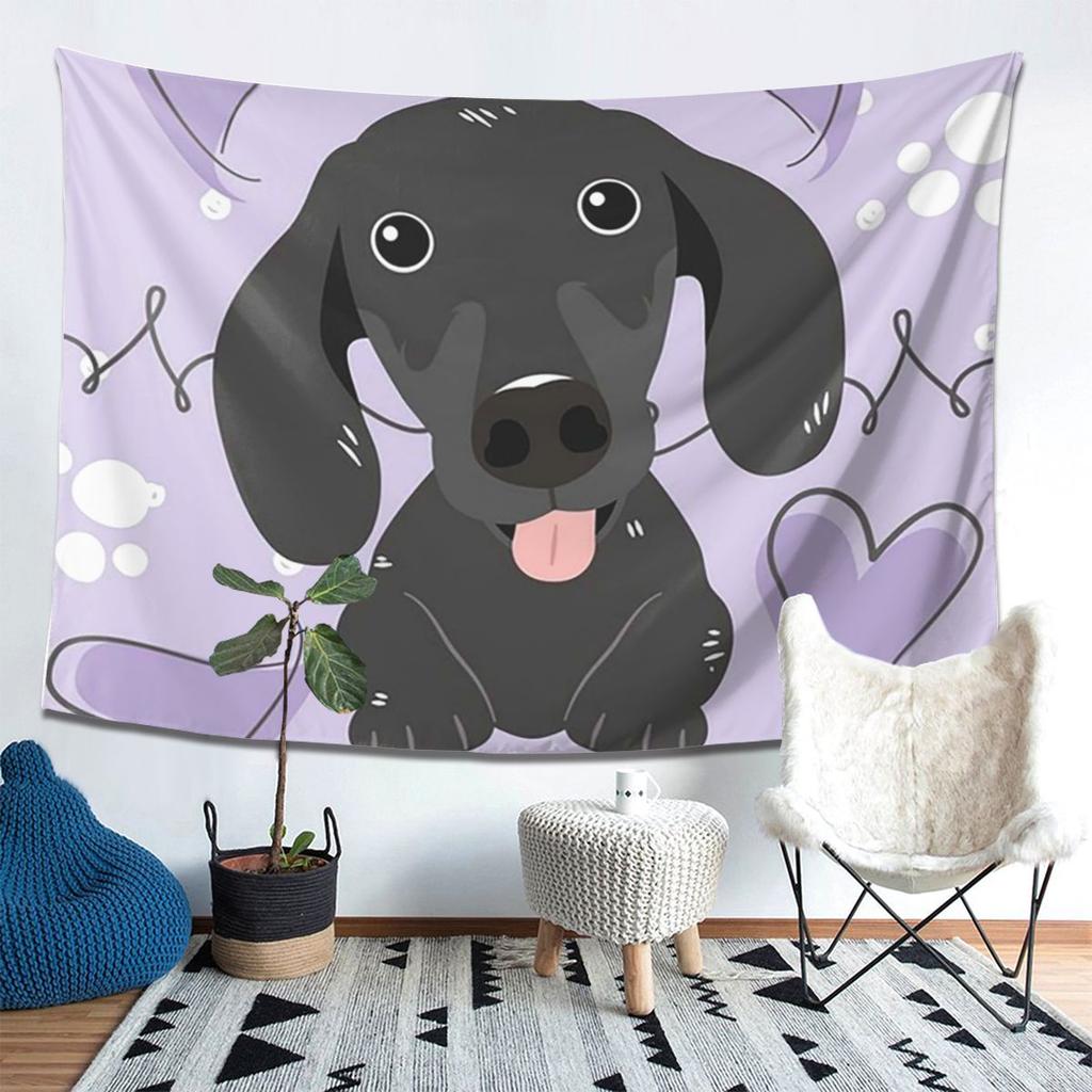Dackel Hund Wandbehang Tapisserie Ästhetische Heimdekoration Tapisserien für Schlafsaal