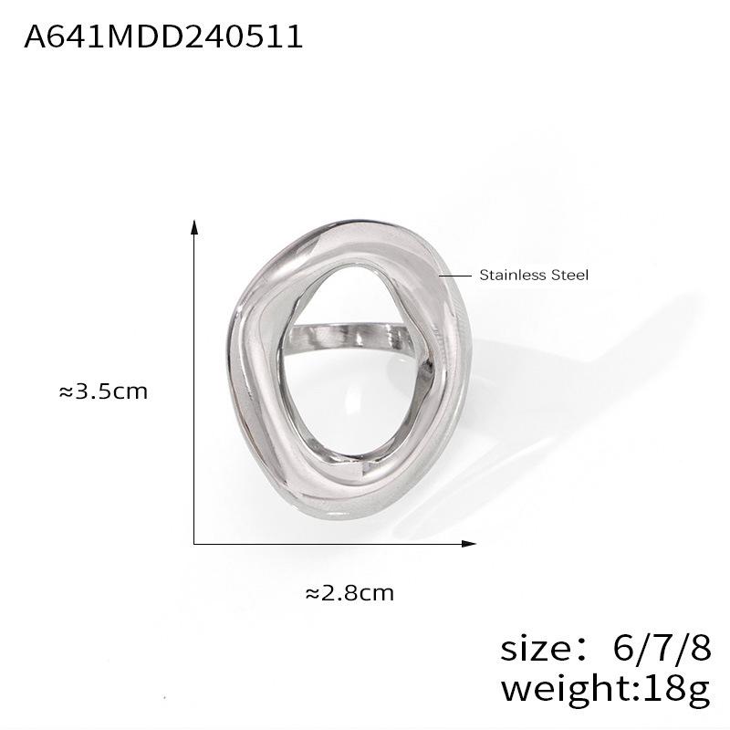 Minimalist Large Rings For Women Stainless Steel Gold Plated Waterproof Hip-hop Women's Finger Ring Aesthetic Jewelry