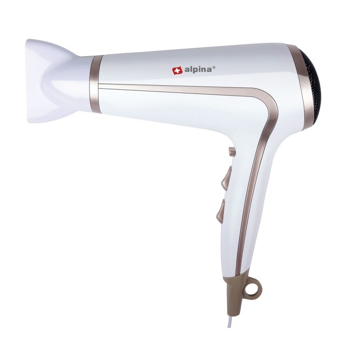 Sèche-cheveux - ALPINA - ED-88324 - 1600-2000W - Ioniseur D'air - Blanc/or Rose