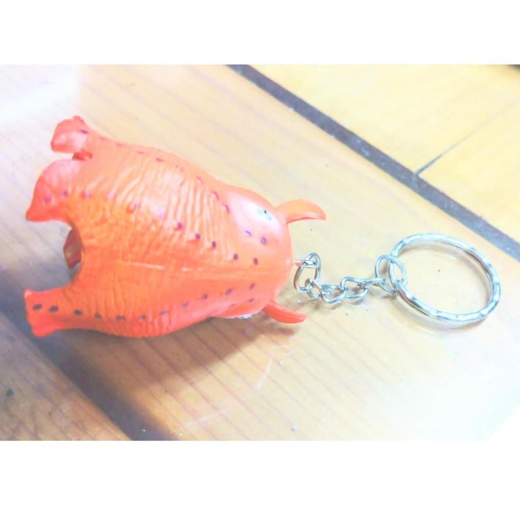Dumbbell Octopus Fishing Figure Keychain Strap Good Luck for Big Catch Keyring in length - Aquarium-themed, Realistic, PVC, Cute, - 4.5cm