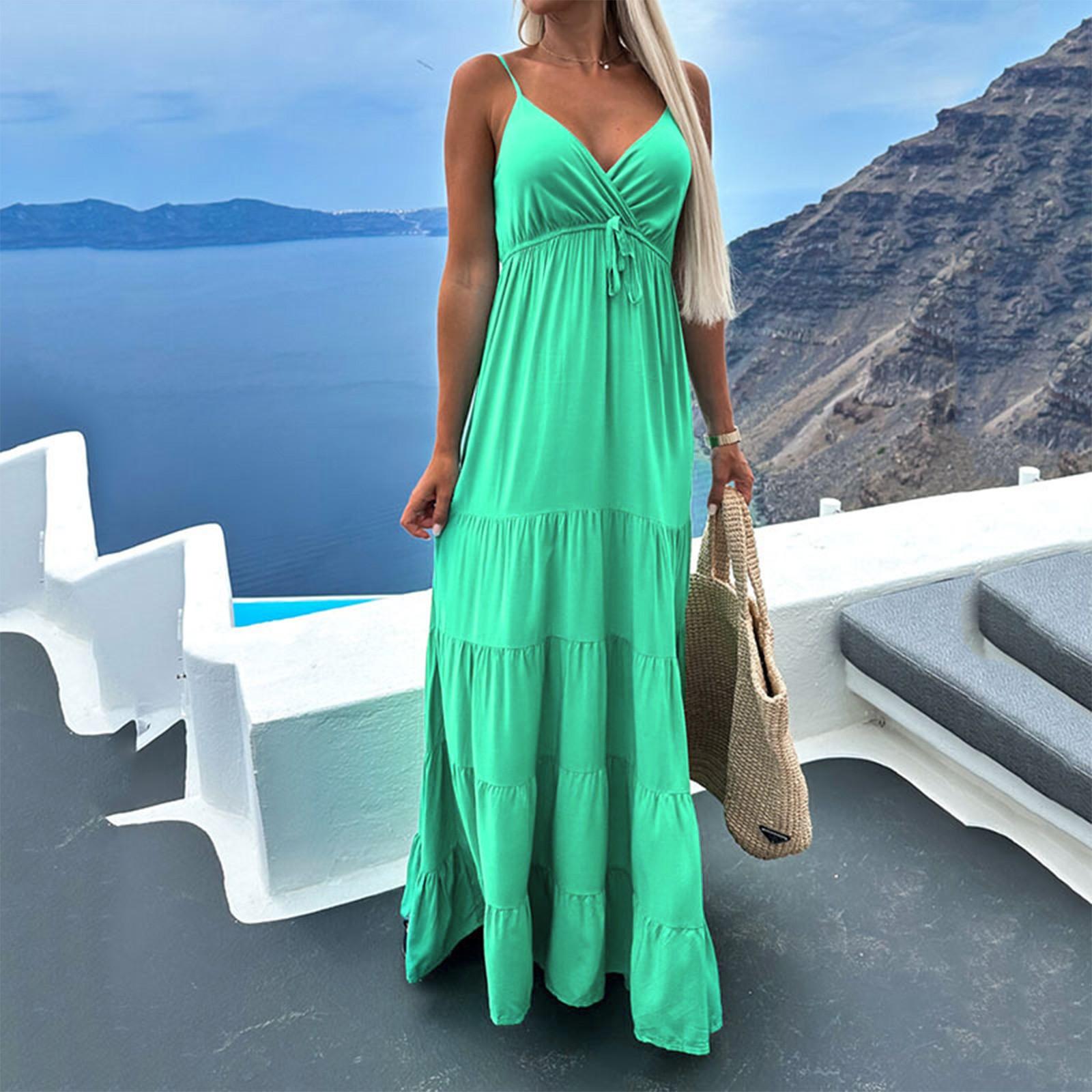 

Женские повседневные модные платья без рукавов с глубоким v-образным вырезом и поясом S