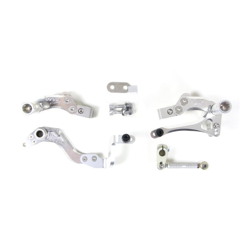OVER RACING Rearsets, Silver, for KSR110 (Fits 05- KSR-PRO) 51-672-13