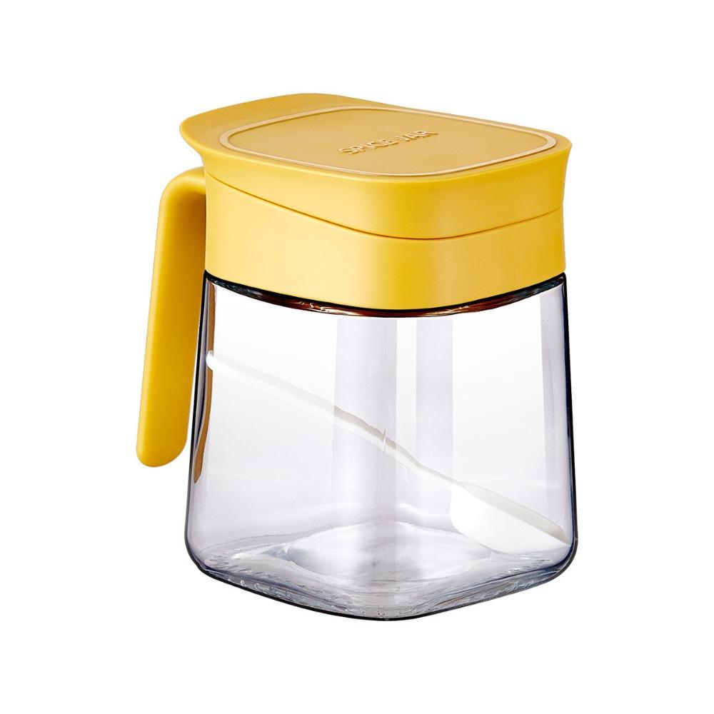 Flip Design Glass Seasoning Jar Safety Seasoning Storage Box Kitchen Seasoning Box  Household