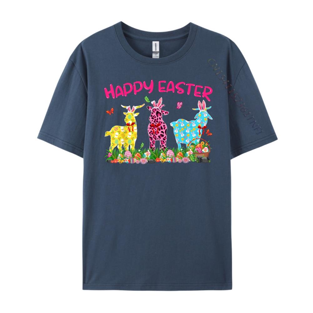 

Cute Goats Silhouette With Bunny Ears Easter Eggs Easter Day XS Graphic T Shirts Mans Men Short Sleeve Tee 4XL