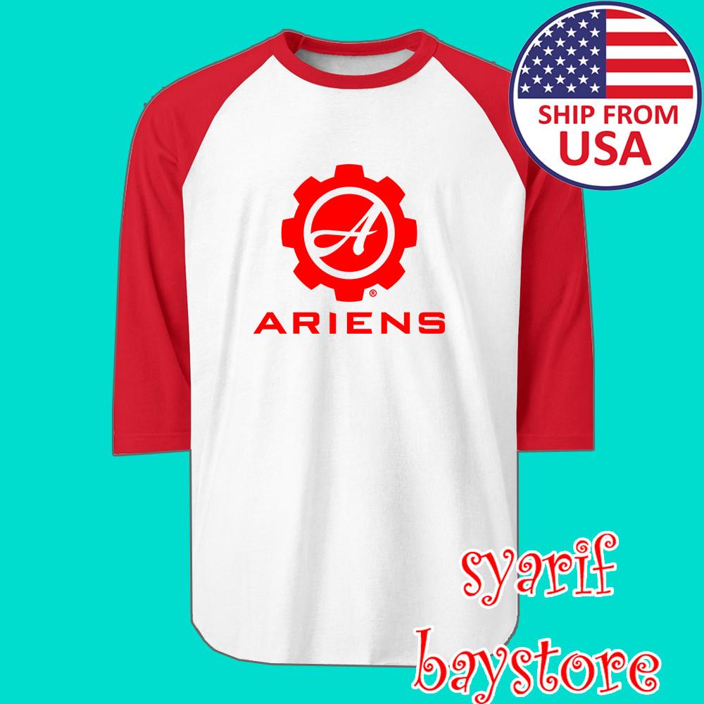 Ariens Tractor Men#039;s Raglan White Red Size S to 2XL Unisex T-Shirt S