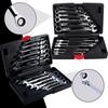 12Pcs/Set Metric Flexible/Fixed Spanners Ratchet Wrench Polished Tool Kit 8-19mm