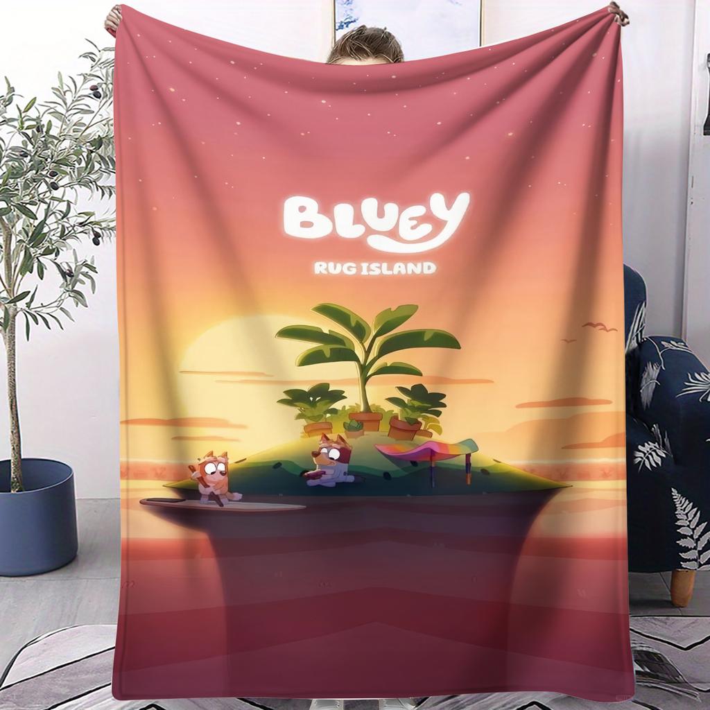 Classic BBlueys Cartoon Dog Blanket Soft Warm Blanket For Office Leisure Camp Travel Multifunctional Universal Blanket Fan Gift