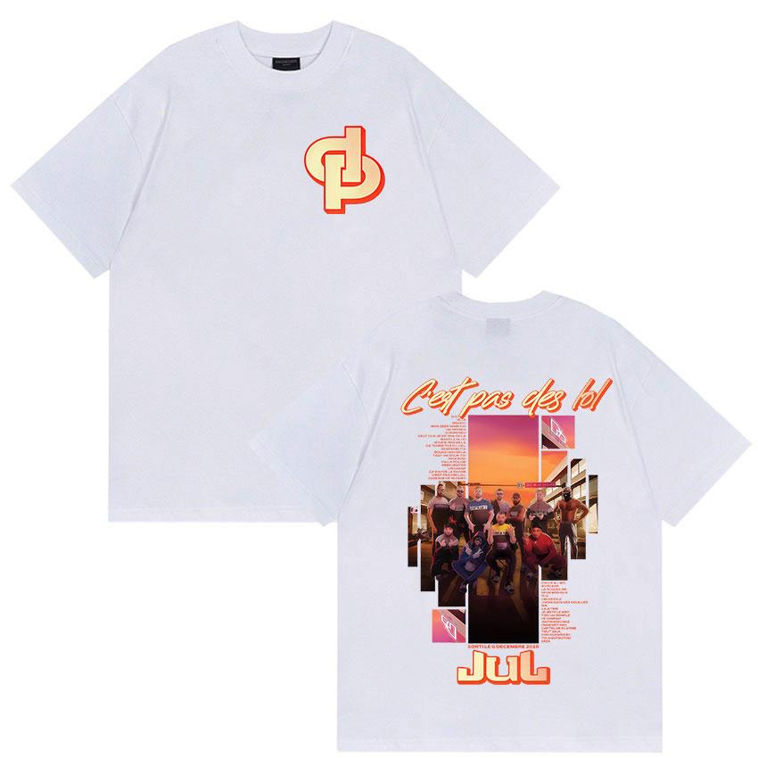 Rapper Jul C'est Pas Des LOL Tour 2026 Merch T Shirt Men Women Retro Harajuku High Quality T-shirt Hip Hop Oversized Cotton Tees